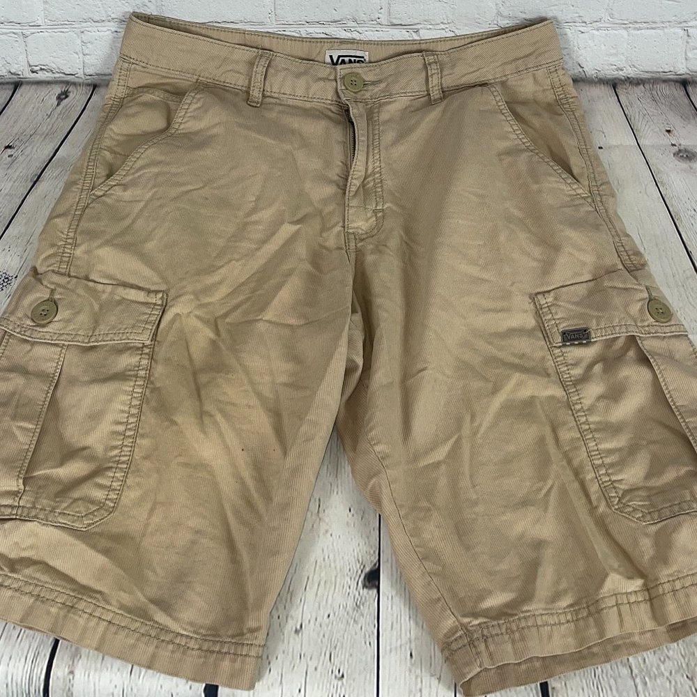 VANS MEN'S KHAKI CARGO BOARD SHORTS SIZE 30 W